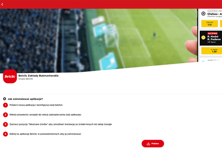 Betclic aplikacja na Android