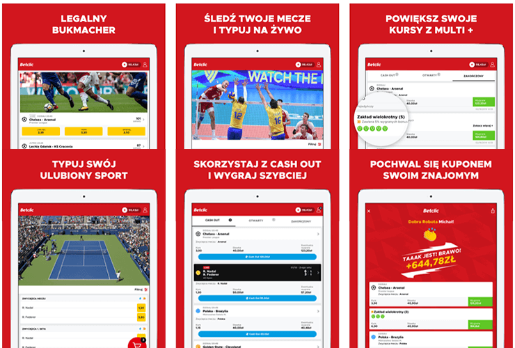 Betclic aplikacja mobilna na iPad