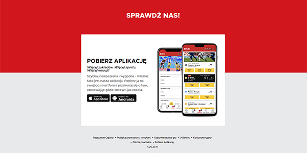 Betclic aplikacja mobilna - iOS oraz Android