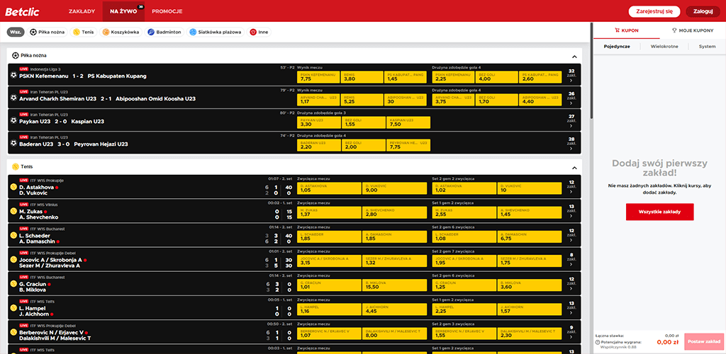 Betclic zakłady na żywo width=