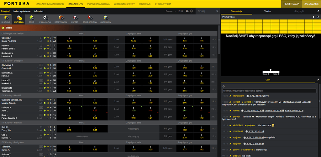 Fortuna zakłady na żywo