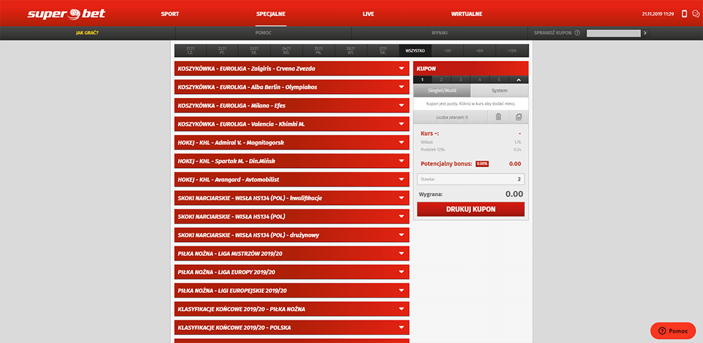 Superbet strona zakładów specjalne